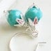 Beaded Earrings - Turquoise and Silver