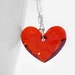 Red Heart Swarovski Crystal Necklace. Silver Plated Wire Wrapped Necklace