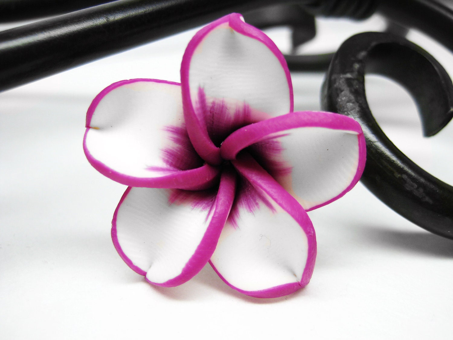 Pink and White Lily Ring Flower Ring by PriscillasJewelry on Etsy