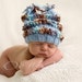 Custom Knit Stocking Blue Haty Hat for Baby and Newborn with Accent
