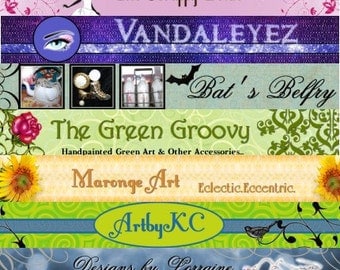 Etsy Banner Shop Set, Personalized Banner, Banners