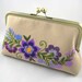Violets in Hands - Hand embroidered