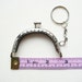6.5cm/2.5inch wide small silver coin purse frame kiss lock clasp snap with sew holes and single loop with key chain