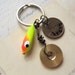 Fishermen Keychain with Fishing Lure and Lucky Penny