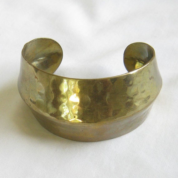 Vintage Hammered Brass Cuff Bracelet by MyVintageJewels on Etsy