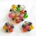 Vintage Multi Color Fruit Salad Lucite, Crystal and Rhinestone Rondells Brooch or Pin and Earrings Demi Parure Set