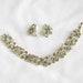 Vintage Topaz and Blue Aurora Borealis Rhinestone Bracelet and clip-on Earrings Demi Parure Set