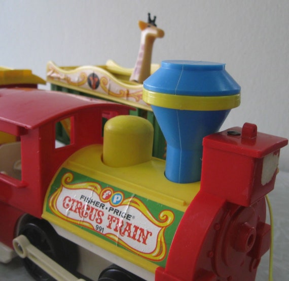Fisher Price Circus Train set 991 pull toy set by MidwoodVintage