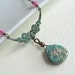 Titanium Druzy Quartz Necklace - Verdigris Brass, Jewelry