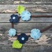 crocheted flower necklace for little girls in blue by yourmomdesigns (rts)