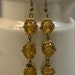Ribbons of Gold Vintage Bead Earrings - Italian Amber Yellow Aventurina Glass
