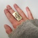 SALE Fern Rectangle Cutout Ring in Brass & Sterling