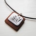Grasses Necklace in Walnut on Greek Cord 18 in -- Modern Woods