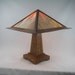 Table Lamp Mission Prairie Oak and Stained Glass