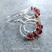CRIMSON LACE UPS - Garnet Sterling Silver Circle Frame Earrings