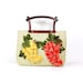 On hold.....reserved for Susi.....Vintage 1950s tweed handbag with grape bunch applique