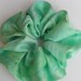 SILK Scrunchie, hand dyed, soft for hair, moss green, lime green,pale green, turquoise