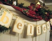 Christmas Decoration BELIEVE Holiday Banner Sign Garland Il_170x135
