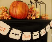 halloween decoration EAT DRINK & be SCARY painted banner sign garland Il_170x135