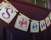 halloween sign SPOOKY decoration, painted banner, photoprop Il_170x135