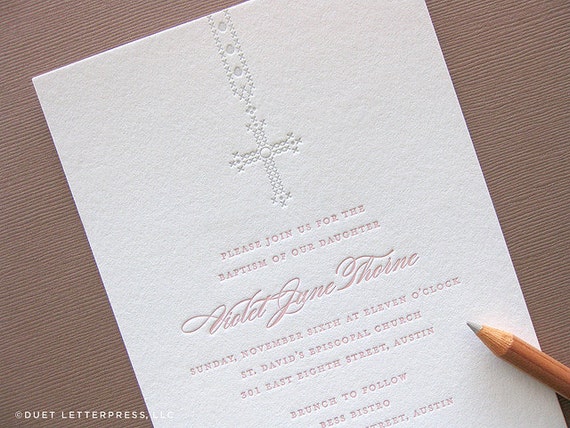 Letterpress Christening Invitations 8