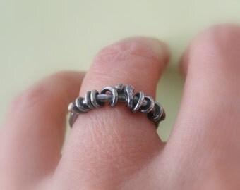 Unico Sterling Silver Oxidized Rustic Ring. Size 6