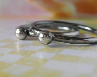Pebble Ring. Sterling Silver. Oxidized. Rustic. Sizes 6 - 6.25 - 6.5 -