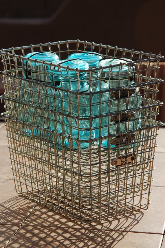 Vintage Wire Locker Basket Kaspar Wire Works Shiner Texas