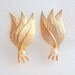 Vintage Pearl Leaf EARRINGS Retro Gold Leaves GORGEOUS