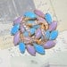 Vintage Thermoset Brooch Galaxy Pin Turquoise Blue Lavender Aqua Blue Rhinestones