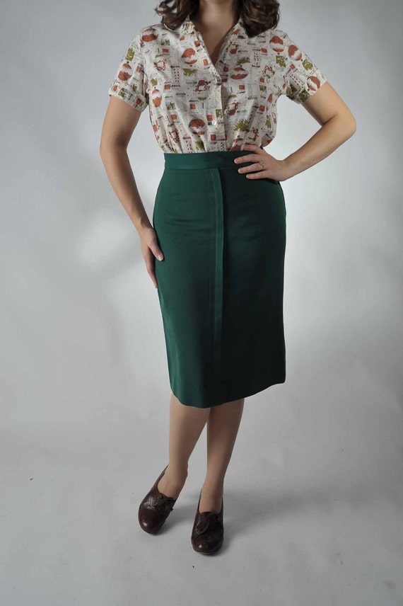 Vintage 1940s Skirt // The Forestry Service Gabardine Skirt