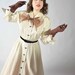 Vintage 1950s Dress // Fall Fashion at Fab Gabs: The Cream Caramel New Look Dress by R&K