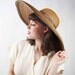 Vintage Wide Brimmed Hat // 1980s KOKIN Straw Picture Hat with Metallic Trim
