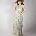 Vintage 1970s Dress // 70s Does 30s Tiered Garden Party Dress in Primary Color Floral