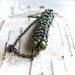 Green Glass Bead Woven Tube - Slide Necklace -Cimbicid in Olive - Handmade Fashion-Jewellery