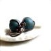 Blue Patina Brass, Copper Wire Wrapped - Patina Earrings -Caged in Blue - Handmade Fashion - Summer Trends