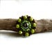 Green Glass Beaded Brass - Spinner Ring -Greens -Beadwoven Jewelry - Fall Fashion- Black Friday