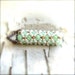 Mint, Peach, White Glass Seed Beaded - Beadwoven Bracelet - Harlequin - Copper - Fall Fashion