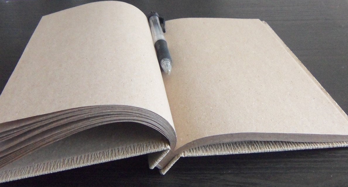 Blank Recycled Scrapbook/Journal with natural paperSky Blue