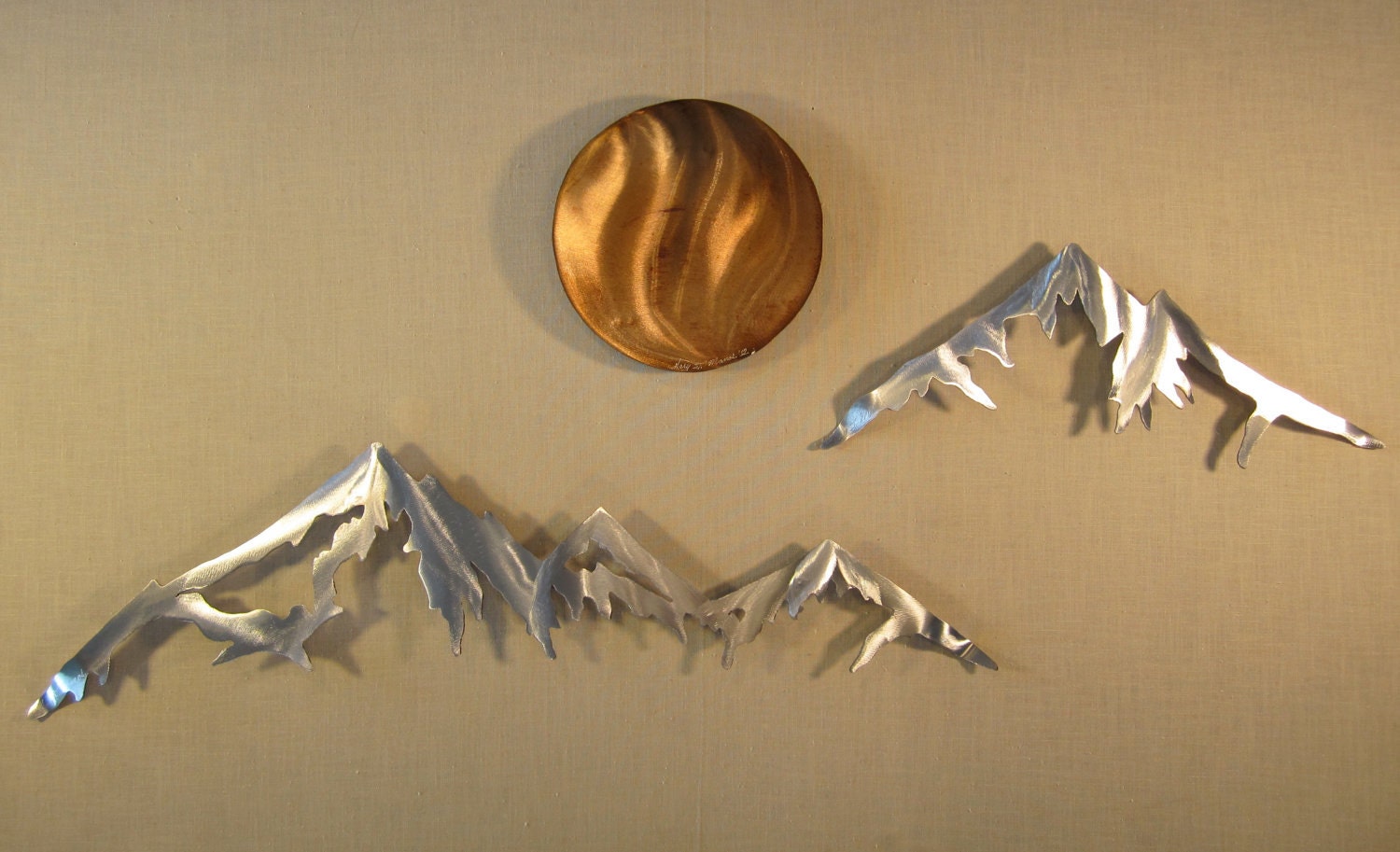 Mountain Range Cascade Mountains Metal Wall Art Home Decor Log
