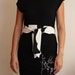 SALE Black Pillowcase Dress with Obi Belt Vintage Fabric - Love Birds Design - Size Small by ccdoodle on etsy
