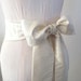 Reserved for Nicola Dupioni Silk Sash in Oyster Ivory Cream by ccdoodle on etsy - shorter length - made to order