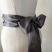 Satin Sash Bow Belt Wedding Sash - Charcoal Grey Slate Gray by ccdoodle on etsy - made to order - last one