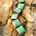 Polymer Clay Bezel Bracelet on Antique Brass in Green and Turquoise