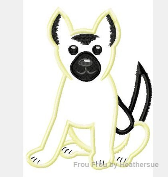 German Shepherd Machine Applique Embroidery Design multiple