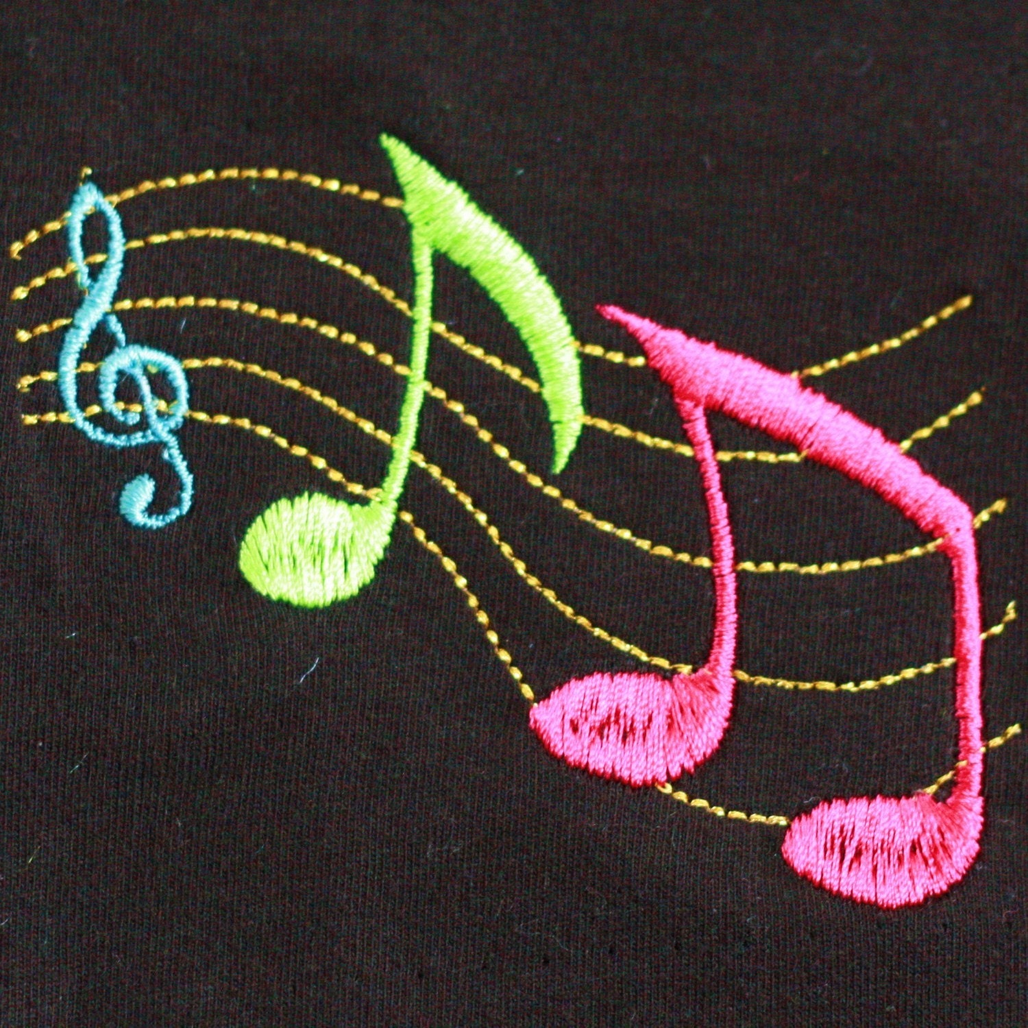 Musical notes Machine Embroidery Design multiple sizes