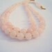 Graduated Double Strand Rose Quartz Choker Necklace