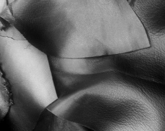 1/2 a pound (lbs) Soft and gorgeous Lambskin Leather Remnants (pieces), hand selected, ALL BLACK