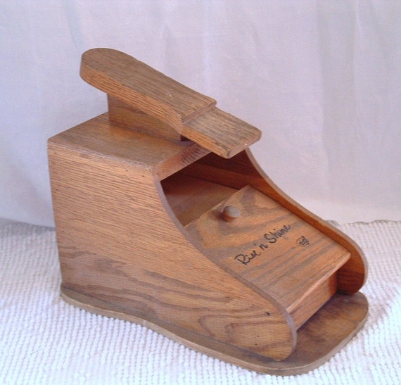 Vintage wooden Shoe Shine Kit with Original by
