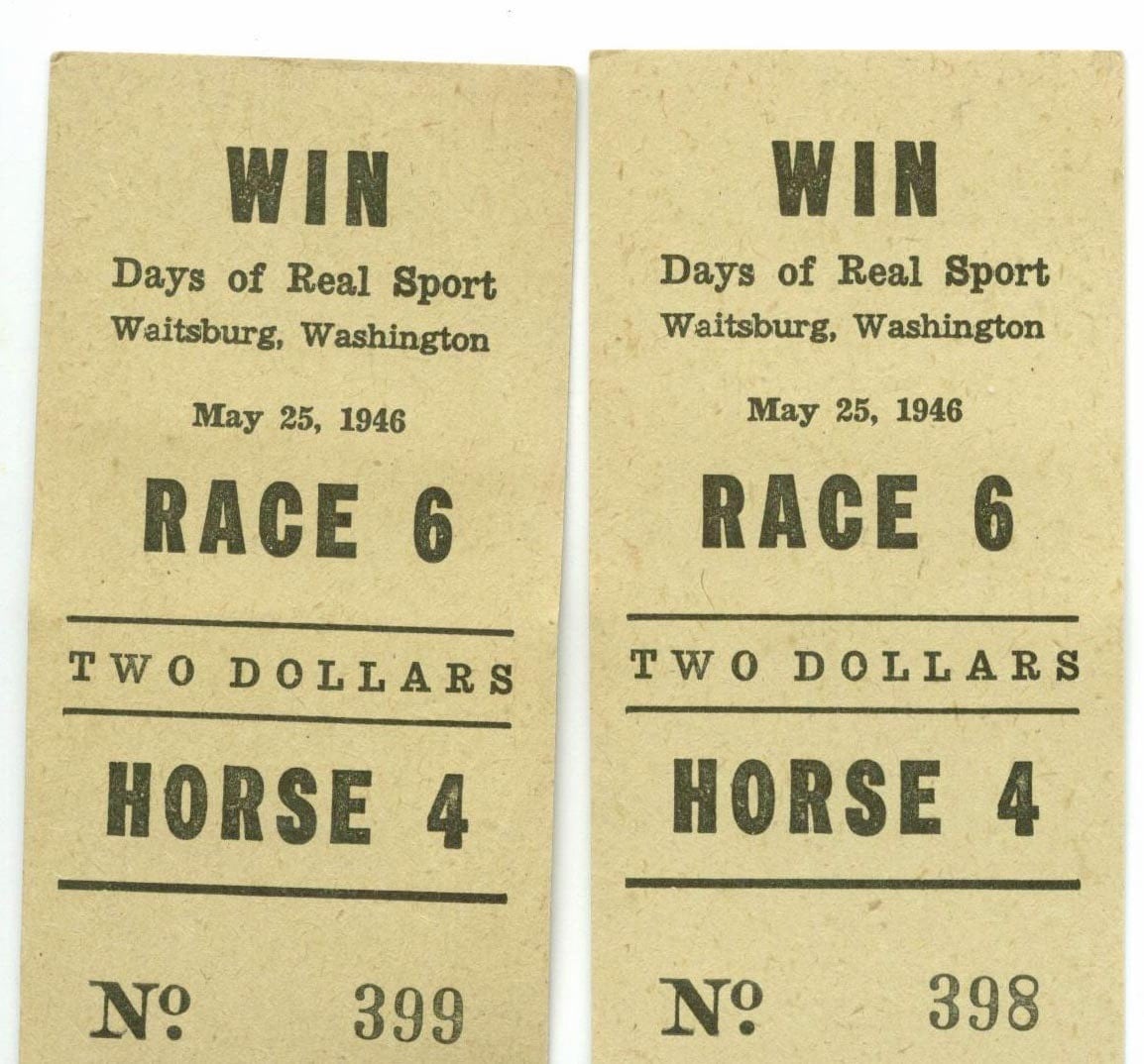 Horse Race Tickets Days of Real Sport Waitsburg Washington